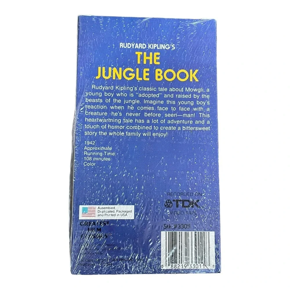 Rudyard Kipling's The Jungle‎ Book VHS New Age Video